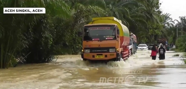 Aceh Singkil Dilanda Banjir, Jalan Nasional dan Fasilitas Umum Terendam Hujan Deras