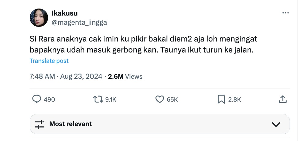 Komentar Netizen Terkait Anak Cak Imin Ikut Unjuk Rasa Meski Sang Ayah Pimpinan DPR