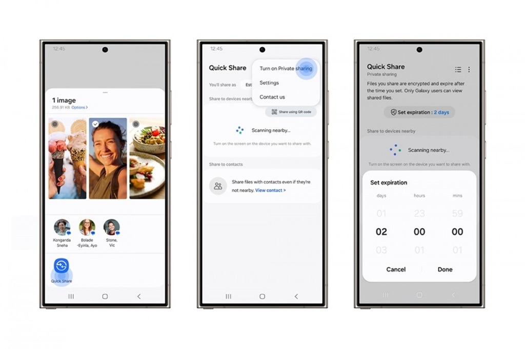 Samsung Resmi Tambahkan Mode Private Sharing dan Enkripsi End to End di Quick Share